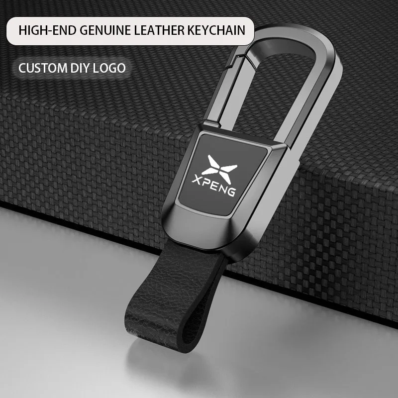

Car Key Chain Men's Pendant Genuine Leather Ring For Xpeng P7 G3 G3i G9 P5 X2 N5 F30 H93 Beta Accessories LOGO 2023 2024 2022