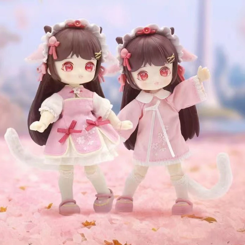

NAGI Animal Series Cherry Blossom Season Hanging Card BJD Blind Box Can Move Doll 12 Points Girl Gift Hand