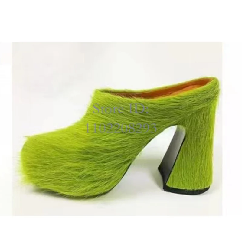 Green Horsehair High Platform Slippers Round Toe Chunky High Heels Faux Fur Sandals 2024 Summer Women Fashion Mules Shoes
Green Horsehair High Platform Slippers Round Toe Chunky High Heels Faux Fur Sandals 2024 Summer Women Fashion Mules Shoes