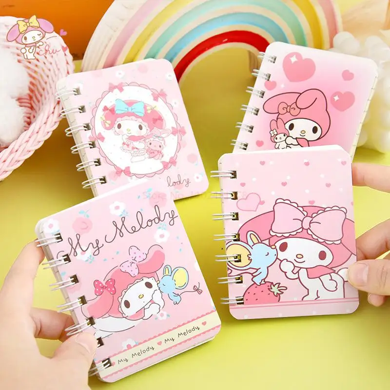 4Pcs MINISO Anime Kuromi Cinnamoroll Melody Mini A7 Coil Notepad Message Wordbook Girl Student Stationery Office School Supplies
4Pcs MINISO Anime Kuromi Cinnamoroll Melody Mini A7 Coil Notepad Message Wordbook Girl Student Stationery Office School Supplies