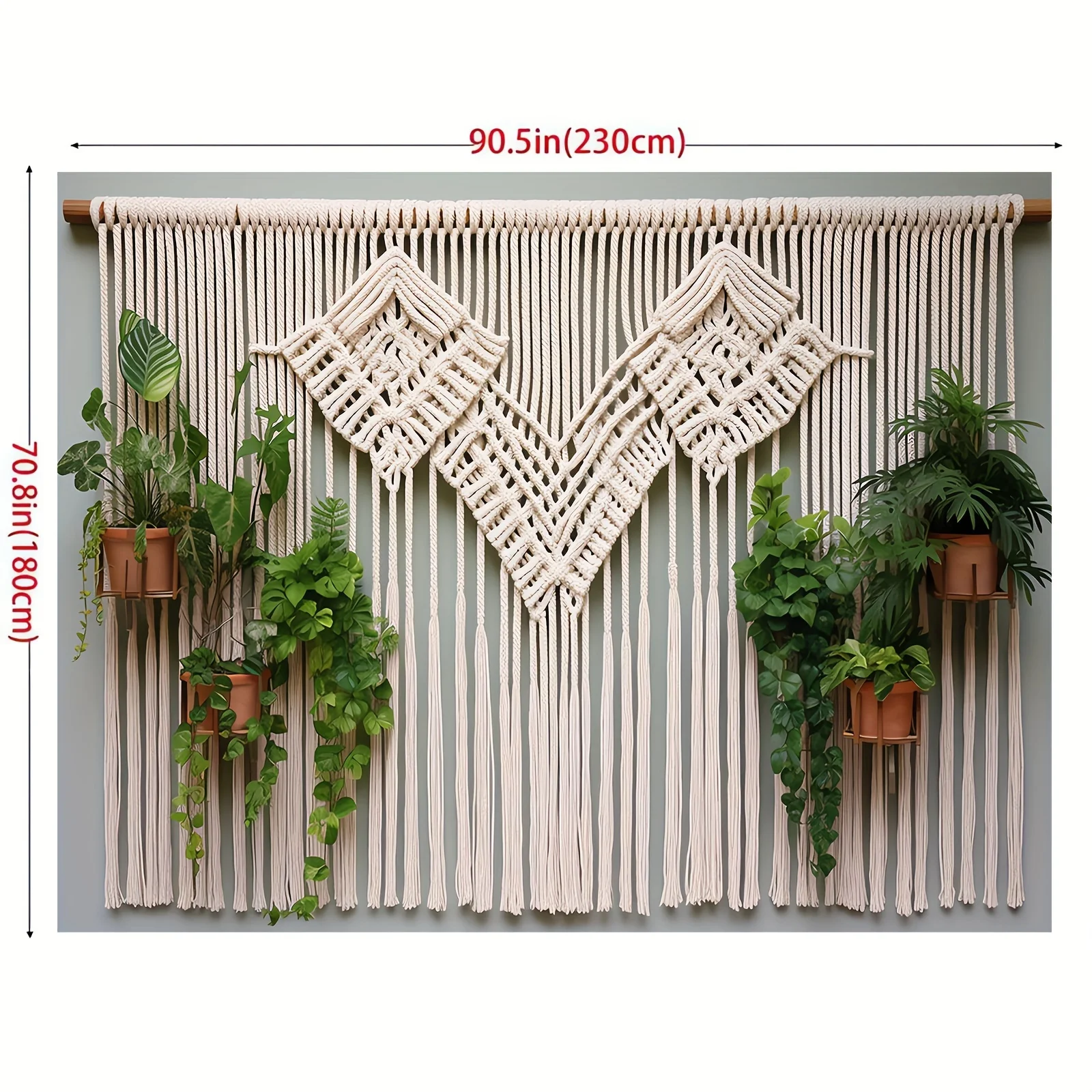 Handwoven Cotton Rope Wall Banner - Bohemian Fringe Wedding Decor 6 Sfd2f7b80b2de4268aac3519f3d39f20d1