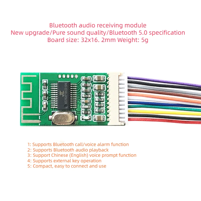Плата беспроводного приемника Bluetooth 5,0, модуль аудиоприемника Bluetooth, стерео высококачественный аудиовыход
Плата беспроводного приемника Bluetooth 5,0, модуль аудиоприемника Bluetooth, стерео высококачественный аудиовыход