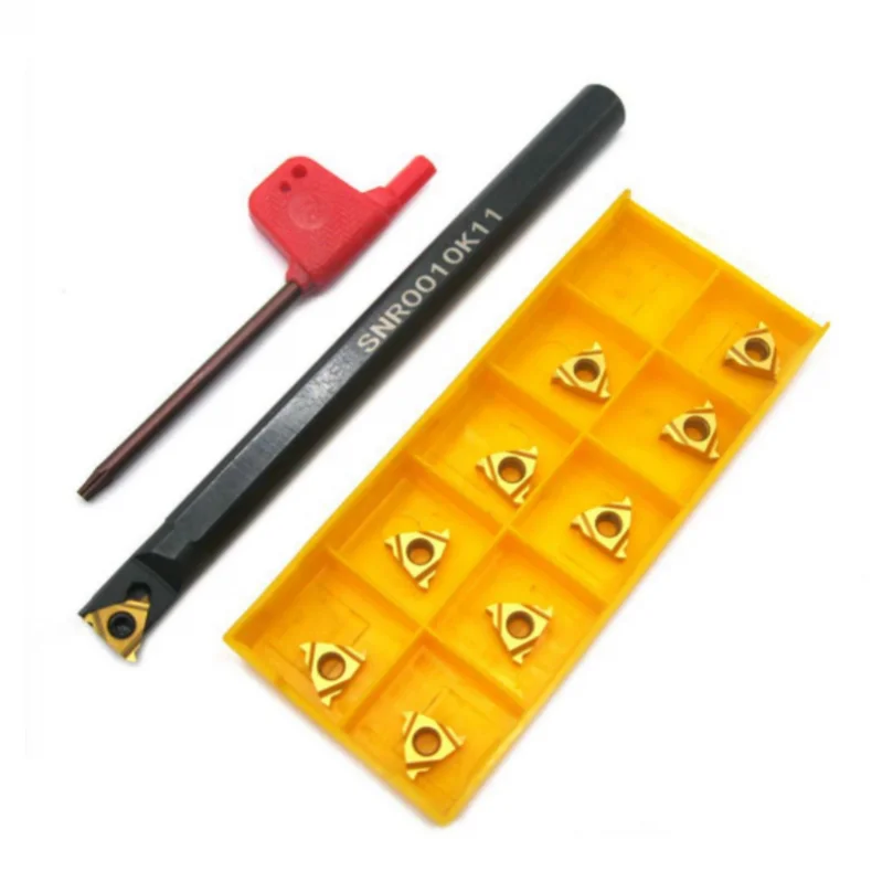 SNR0010K11 Lathe Turning Tool Threading Holder Set with 10pcs 11IR AG60 Indexable Carbide Inserts Lathe Holder Boring Bar
SNR0010K11 Lathe Turning Tool Threading Holder Set with 10pcs 11IR AG60 Indexable Carbide Inserts Lathe Holder Boring Bar