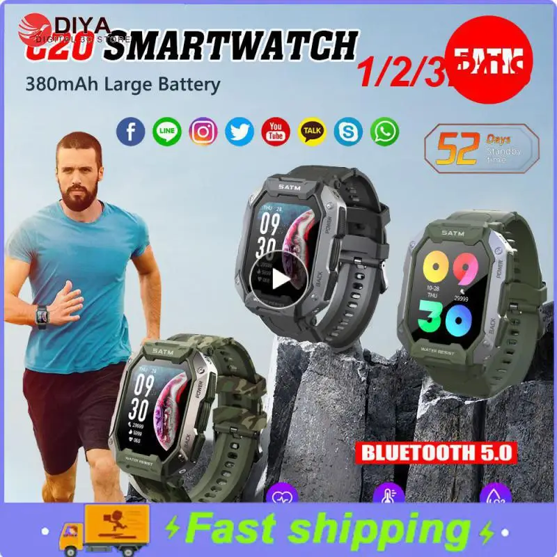 

1/2/3PCS 2022 Men's Smart Watch 5ATM IP68 Waterproof Swimming Health Monitoring 24 Sports Modes Watches Smartwatch for IOS