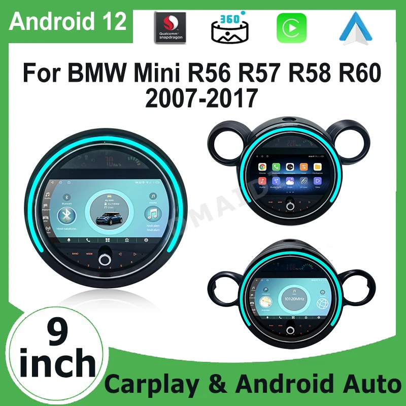 

Android 12 Car Carplay for BMW Mini Cooper R56 R57 R58 R60 2007-2017 Radio Stereo Screen DVD Multimedia Player GPS Navigation 4G