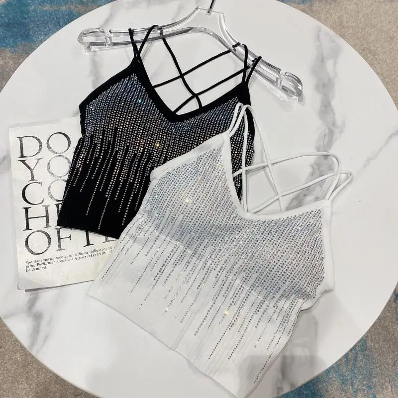 Sexy Rhinestones Camis Women Short Foamed Bra Crop Tops Women Sexy Dancing Yoga Tops Sport Camis
Sexy Rhinestones Camis Women Short Foamed Bra Crop Tops Women Sexy Dancing Yoga Tops Sport Camis