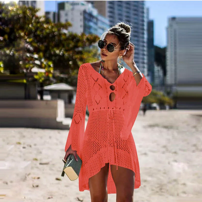 New Totatoop Backless Sexy Knitted Dress Women Summer Long Sleeve Open Back See Through Beach Cover Mini Dress Femme Clubwear
New Totatoop Backless Sexy Knitted Dress Women Summer Long Sleeve Open Back See Through Beach Cover Mini Dress Femme Clubwear