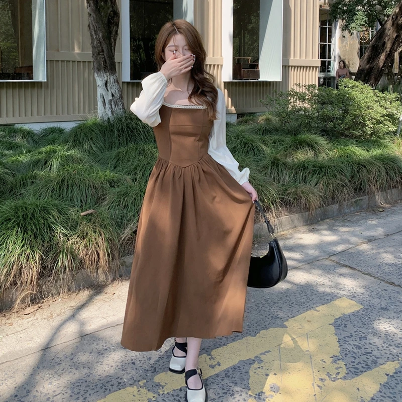 2022 Oversized Puff Sleeve Paneled Dress Women's Autumn French Square Collar Nippled Hepburn Midi Skirt Free Shipping
2022 Oversized Puff Sleeve Paneled Dress Women's Autumn French Square Collar Nippled Hepburn Midi Skirt Free Shipping