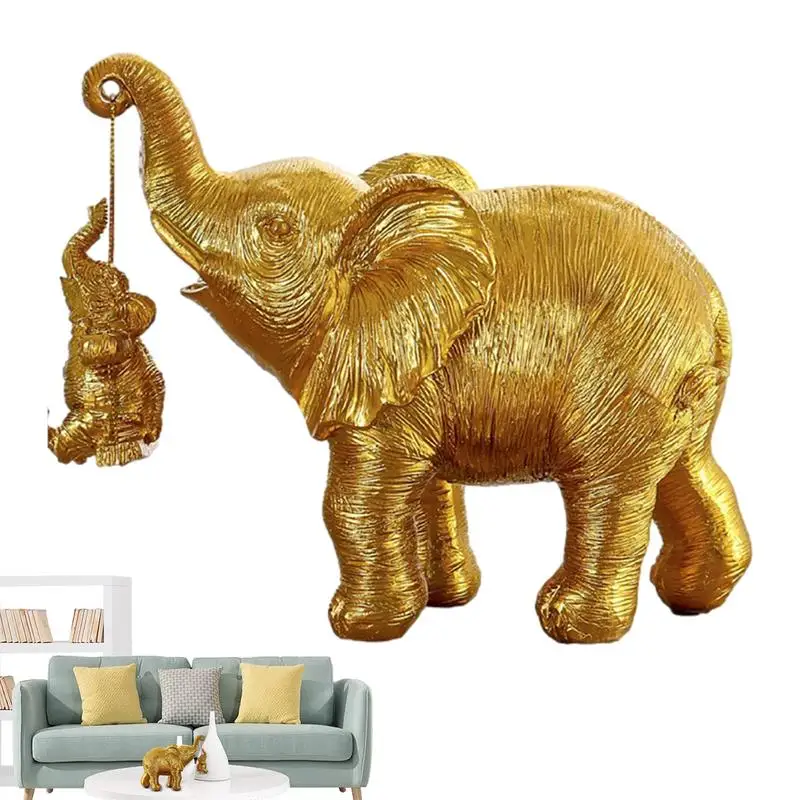 

Elephant Statues Home Decor Gold Elephant Decor Mom Gifts Brings Good Luck Health Strength Elephant Gifts for Women Mom