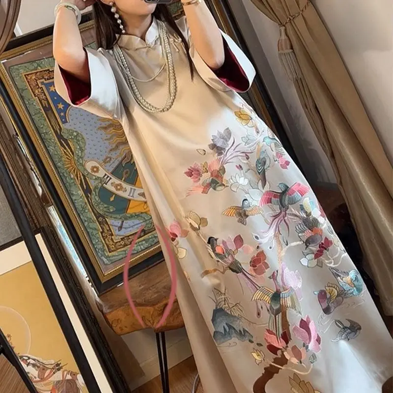 New Chinese dress for women's summer 2024, new retro thousand gold style satin exquisite long dress
New Chinese dress for women's summer 2024, new retro thousand gold style satin exquisite long dress