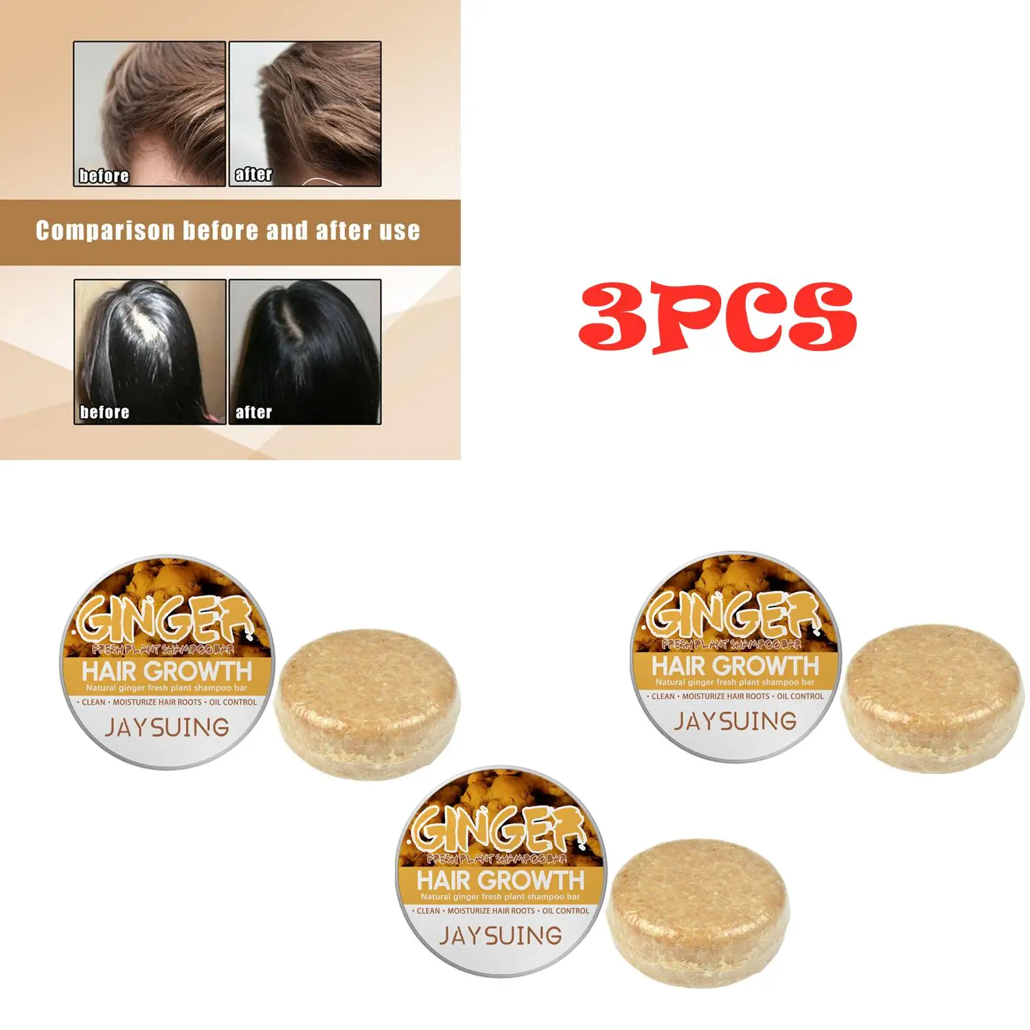 3PCS JAYSUING Ginger Handmade Hair Shampoo Soap Cold Processed Shampoo Bar Pure Plant Hair Shampoos Hair Care
3PCS JAYSUING Ginger Handmade Hair Shampoo Soap Cold Processed Shampoo Bar Pure Plant Hair Shampoos Hair Care