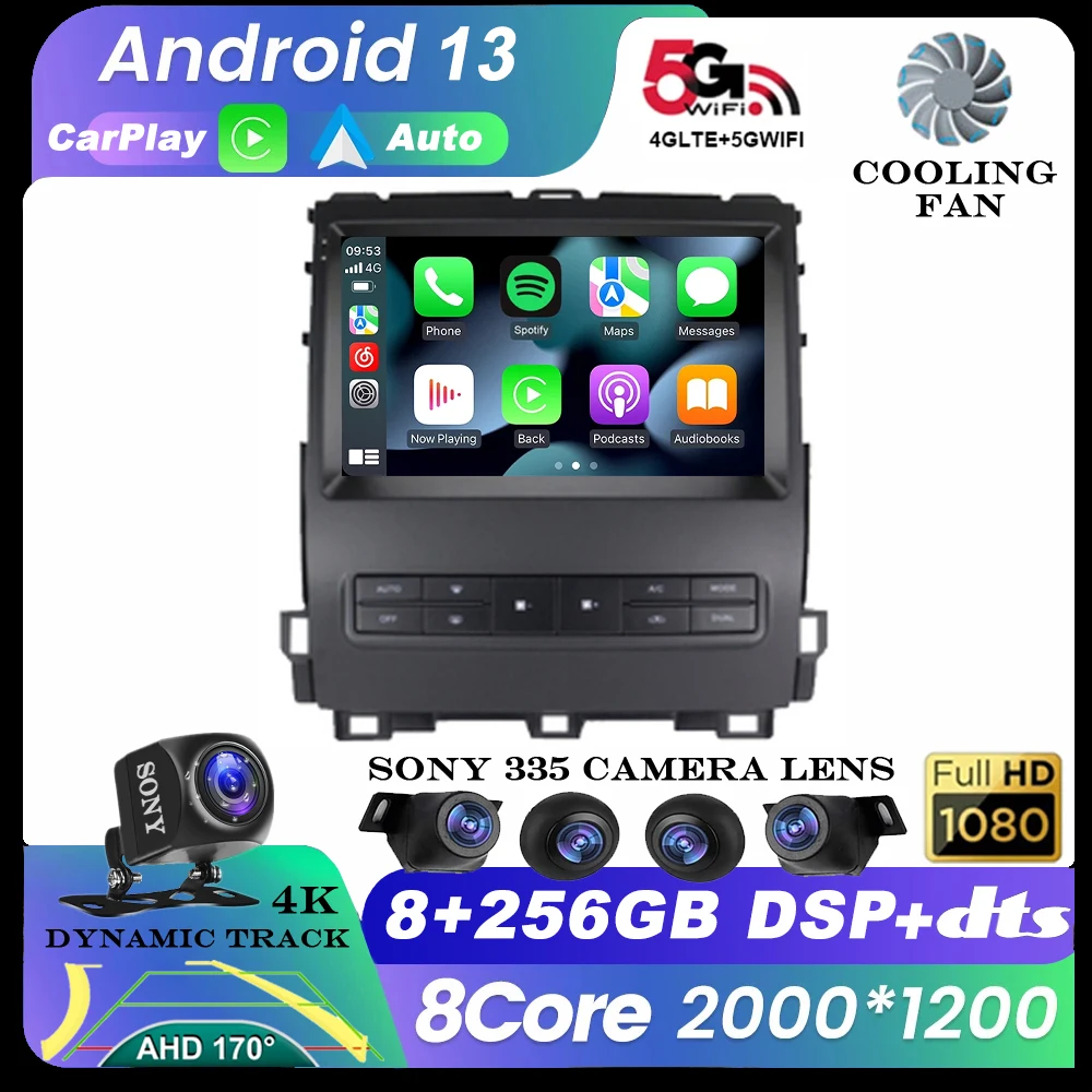 

Android 13 Car Radio For Toyota Land Cruiser Prado 120 For Lexus GX470 GX 470 J120 2002 - 2009 Multimedia Video Navi GPS Player