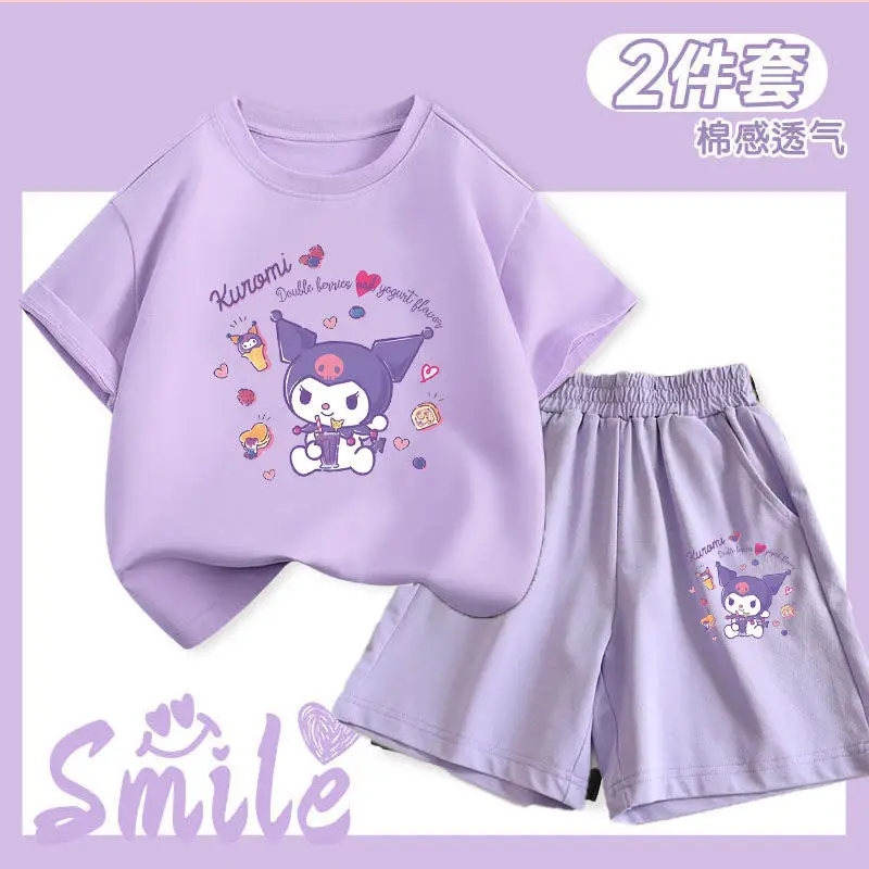 2024 Kuromi My Melody Girls Short Sleeve Shorts Sanrio Kawaii Anime Print Tops Summer Sweet Cute Children Set Tide Gift for Kids
2024 Kuromi My Melody Girls Short Sleeve Shorts Sanrio Kawaii Anime Print Tops Summer Sweet Cute Children Set Tide Gift for Kids
