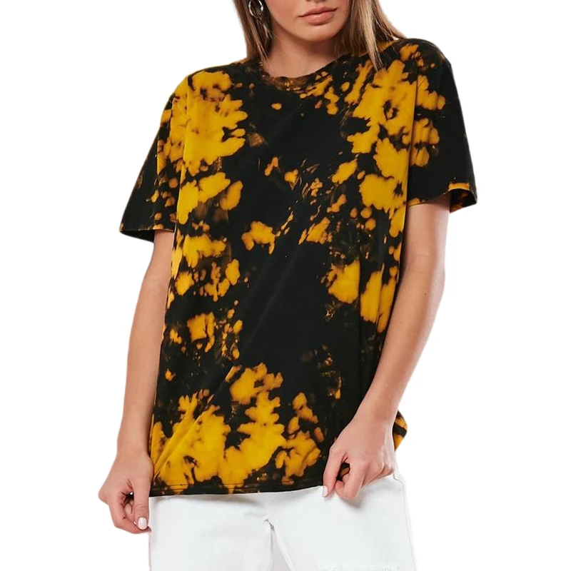 

Hip Hop T shirt Casual O Neck Short Sleeve T Shirts for Women Men Tie Dye Print Tops Basic Tee 2019 Summer