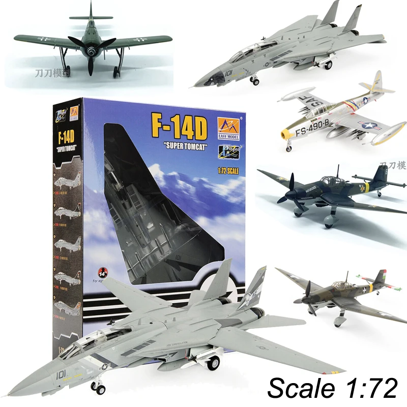 

1/72 Aircraft F-14D VF-213/102 F-84E WWII Ju87 Stuka Bomber FW190 Fighter Plane Germany US Military AirForce Navy Airplane Model