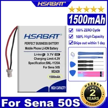 HSABAT 50S 1500mAh Battery for Octelect Sena 50S / 30K Motorcycle Bluetooth Headset Helmet Intercom Replacement-Plug Batteries