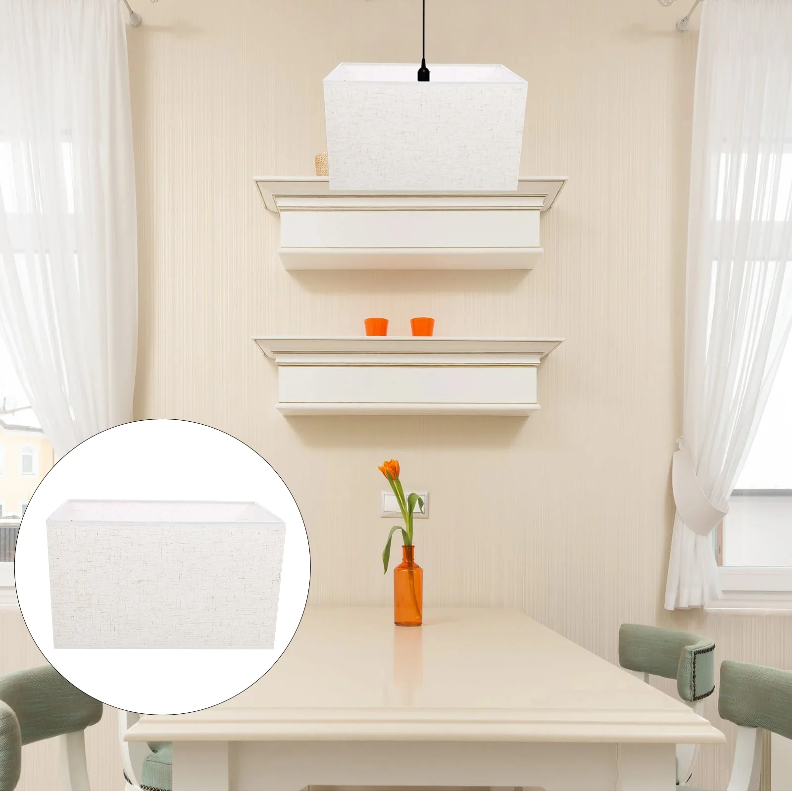 Osaladi Simple Cloth Lampshade E27 Modern Light Cover Rectangular Linen Fabric Table Lamp Shade Hanging Light Protector
Osaladi Simple Cloth Lampshade E27 Modern Light Cover Rectangular Linen Fabric Table Lamp Shade Hanging Light Protector