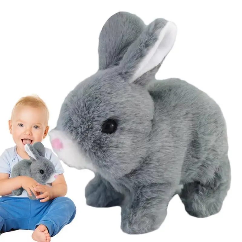 

Electronic Bunny Toy Stuffed Plush Hopping Rabbit Toy Squeaky Sound Educational Interactive Toys For Car Home School And
