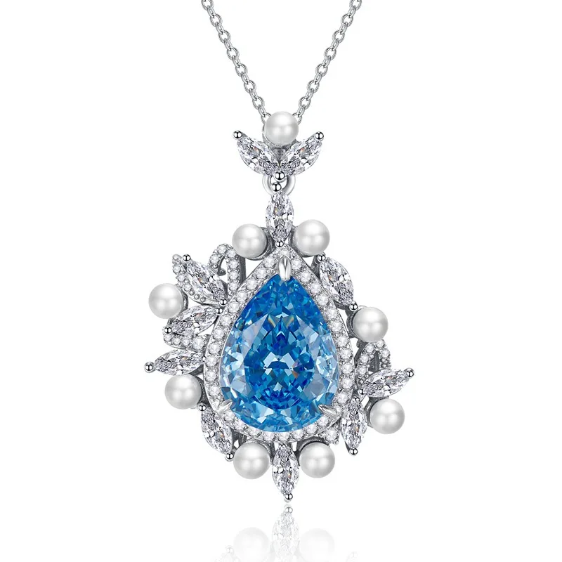 Серебряное Ожерелье S925 в форме груши 11*15, морское Голубое Сокровище, Высокоуглеродистый бриллиант, капля воды, подвеска, ожерелье, ювелирные изделия
Серебряное Ожерелье S925 в форме груши 11*15, морское Голубое Сокровище, Высокоуглеродистый бриллиант, капля воды, подвеска, ожерелье, ювелирные изделия