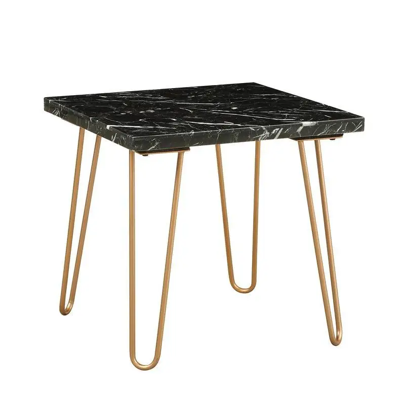 

ACME Telestis End Table in Black Marble Gold