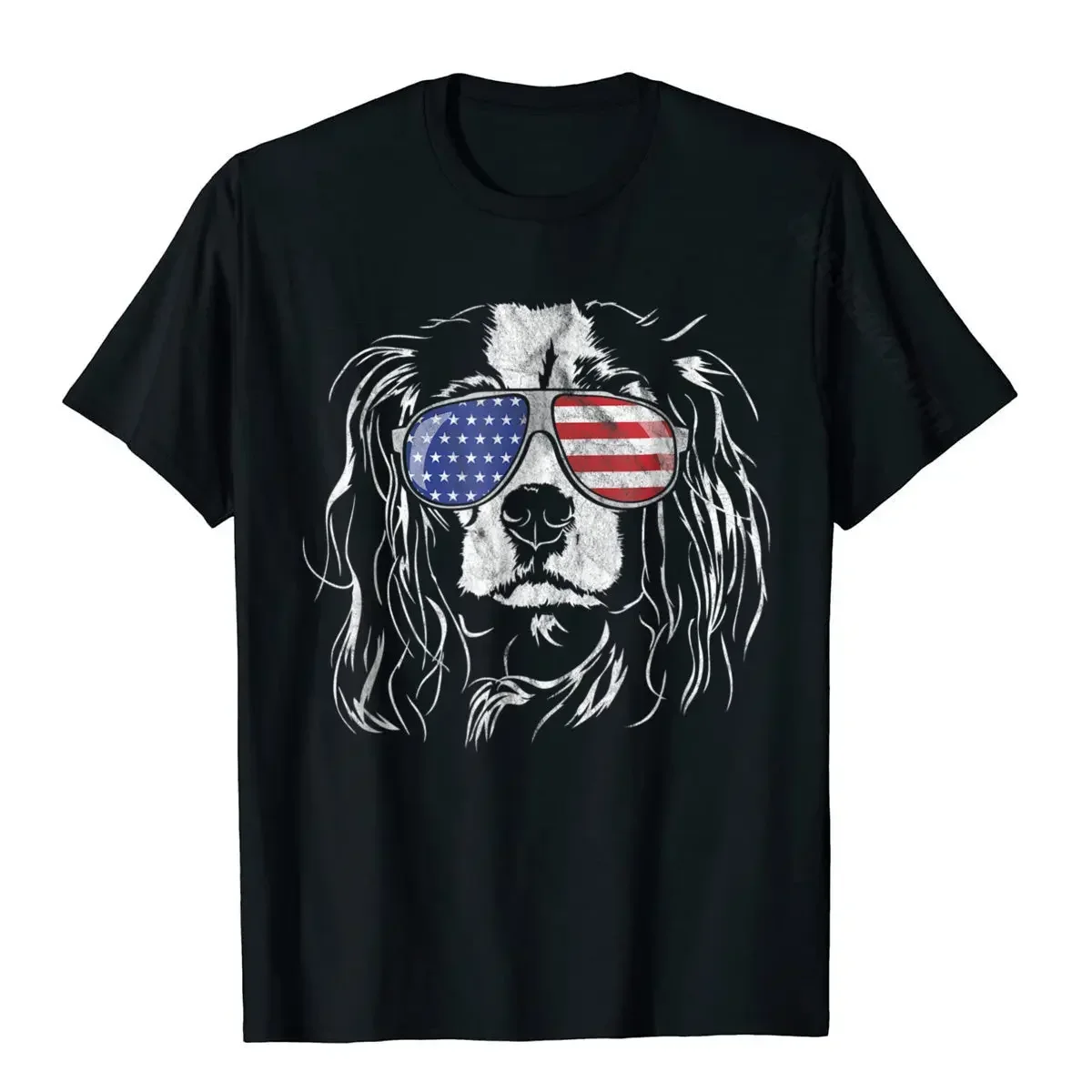 

A1727 Funny Proud Cavalier King Charles Spaniel Patriotic Dog Tee Custom Top T-Shirts Faddish Cotton