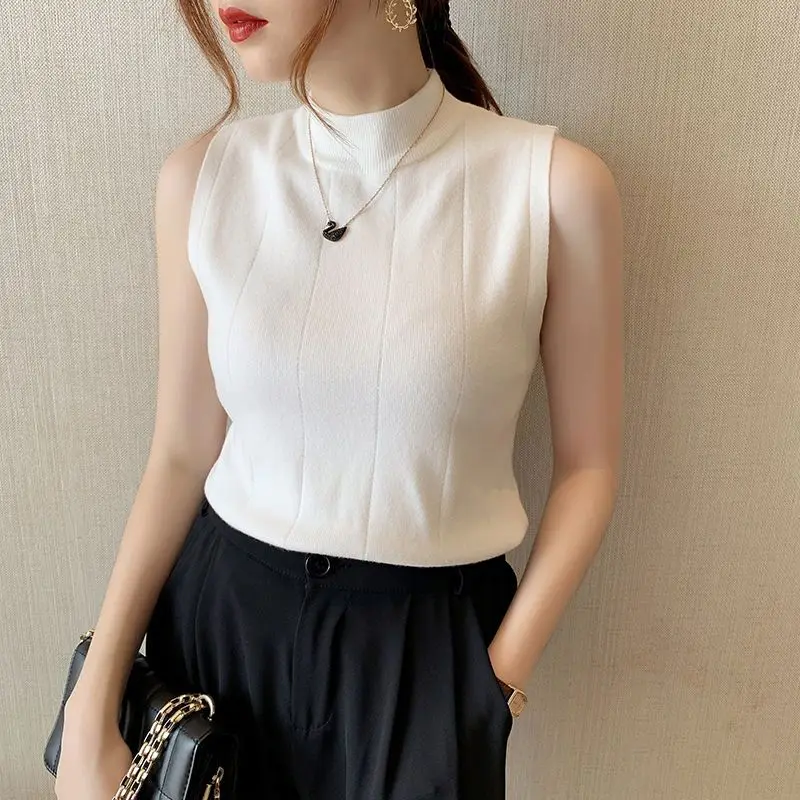 Pre-Fall 2023 New Wear Half-Turtleneck Sweater Vest Base Layer Shirt Woman Wear Slim Sleeveless Knit Top
Pre-Fall 2023 New Wear Half-Turtleneck Sweater Vest Base Layer Shirt Woman Wear Slim Sleeveless Knit Top