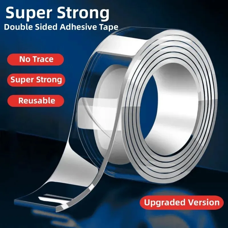 

1/3/5M Nano Double Sided Tape Heavy Duty Transparent Adhesive Strips Strong Sticky Multipurpose Reusable Waterproof Stationery