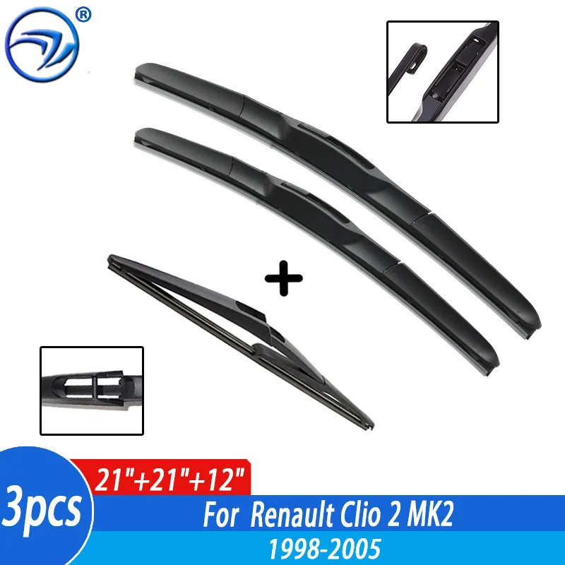 Набор щёток стеклоочистителя для Renault Clio 2 MK2 1998 99 00 01-2005, 21 + 21 + 12 дюймов
Набор щёток стеклоочистителя для Renault Clio 2 MK2 1998 99 00 01-2005, 21 + 21 + 12 дюймов