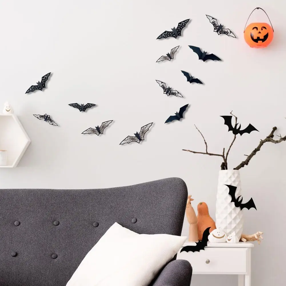 Halloween Bat Three-Dimensional Hollow Paper Sticker DIY Decorative Room Party Children'S Holiday Home Wall Stickers B7Q3
Halloween Bat Three-Dimensional Hollow Paper Sticker DIY Decorative Room Party Children'S Holiday Home Wall Stickers B7Q3