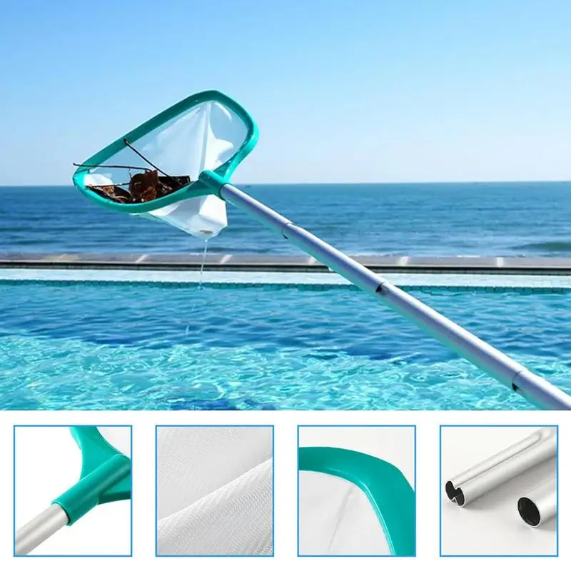 

Pool Cleaning Net Pool Leaf Net Fine Mesh Swimming Pool Cleaning Tool 3 Stainless Steel Pole Sections Pool Rake Net for Fast