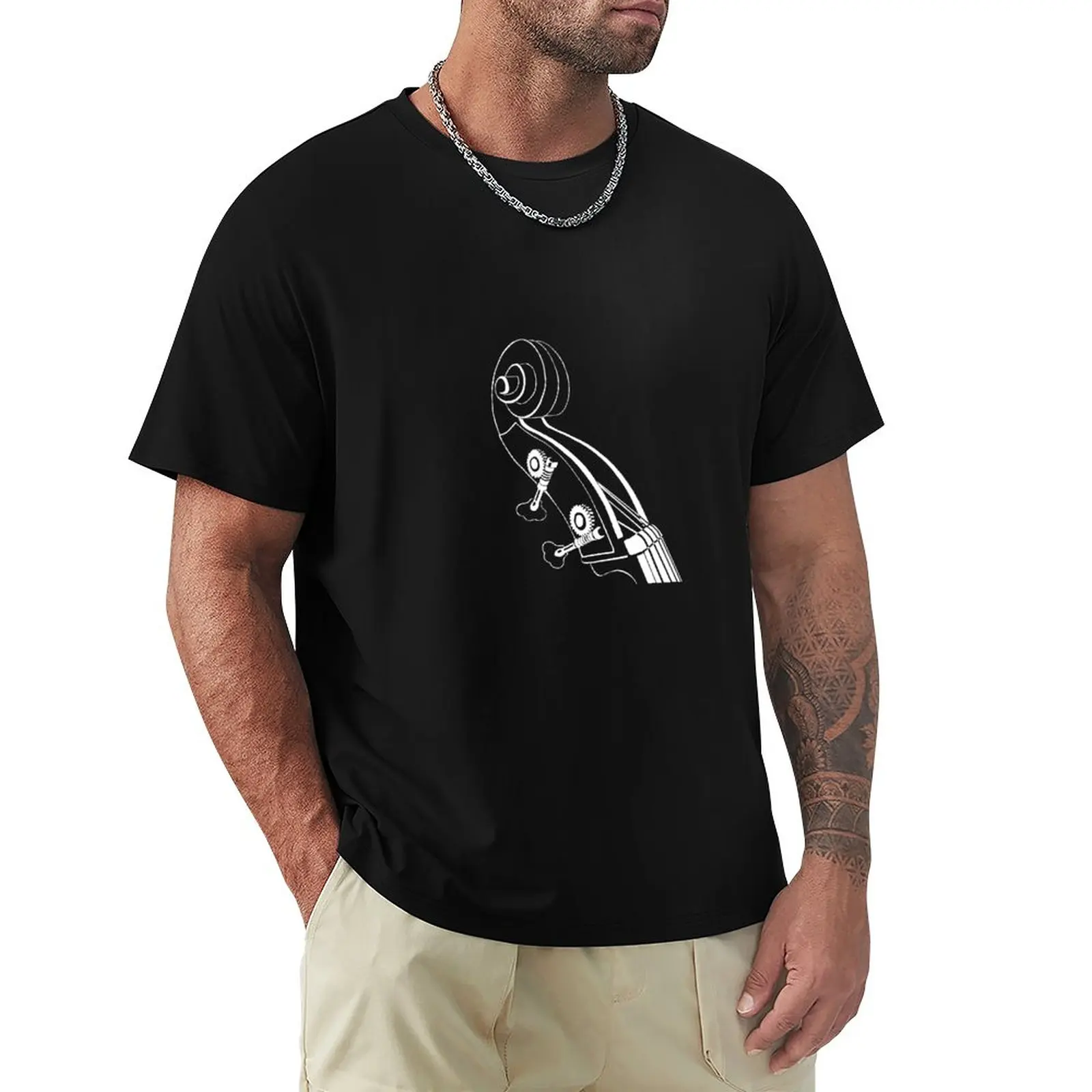 Upright Bass Scroll (White) T-Shirt plus size tops tees black t-shirts for men
Upright Bass Scroll (White) T-Shirt plus size tops tees black t-shirts for men