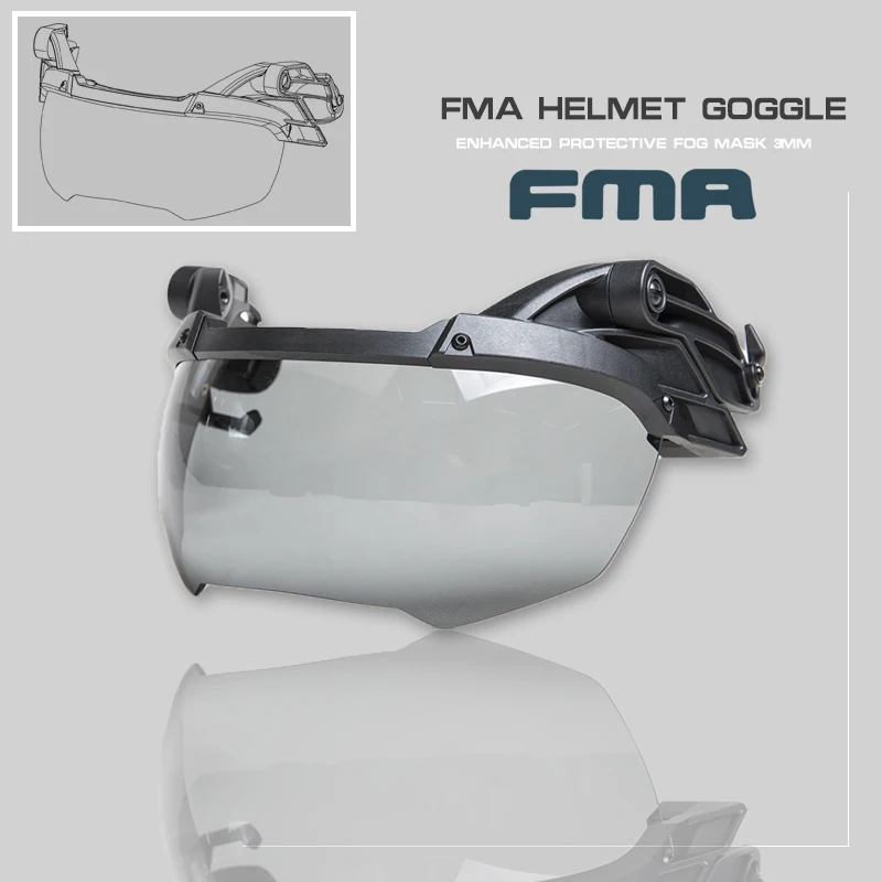 FMA Tactical Airsoft 3mm Lens Antifog Helmet Rail OP Goggles For Hunting Paintball BJ PJ Fast Helmet TB1297
FMA Tactical Airsoft 3mm Lens Antifog Helmet Rail OP Goggles For Hunting Paintball BJ PJ Fast Helmet TB1297