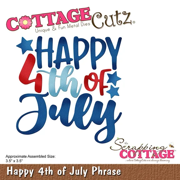 

Happy 4th of July Phrase Metal Cutting Dies for DIY Scrapbooking Crafts Stencils Maker Photo Album Template Handmade