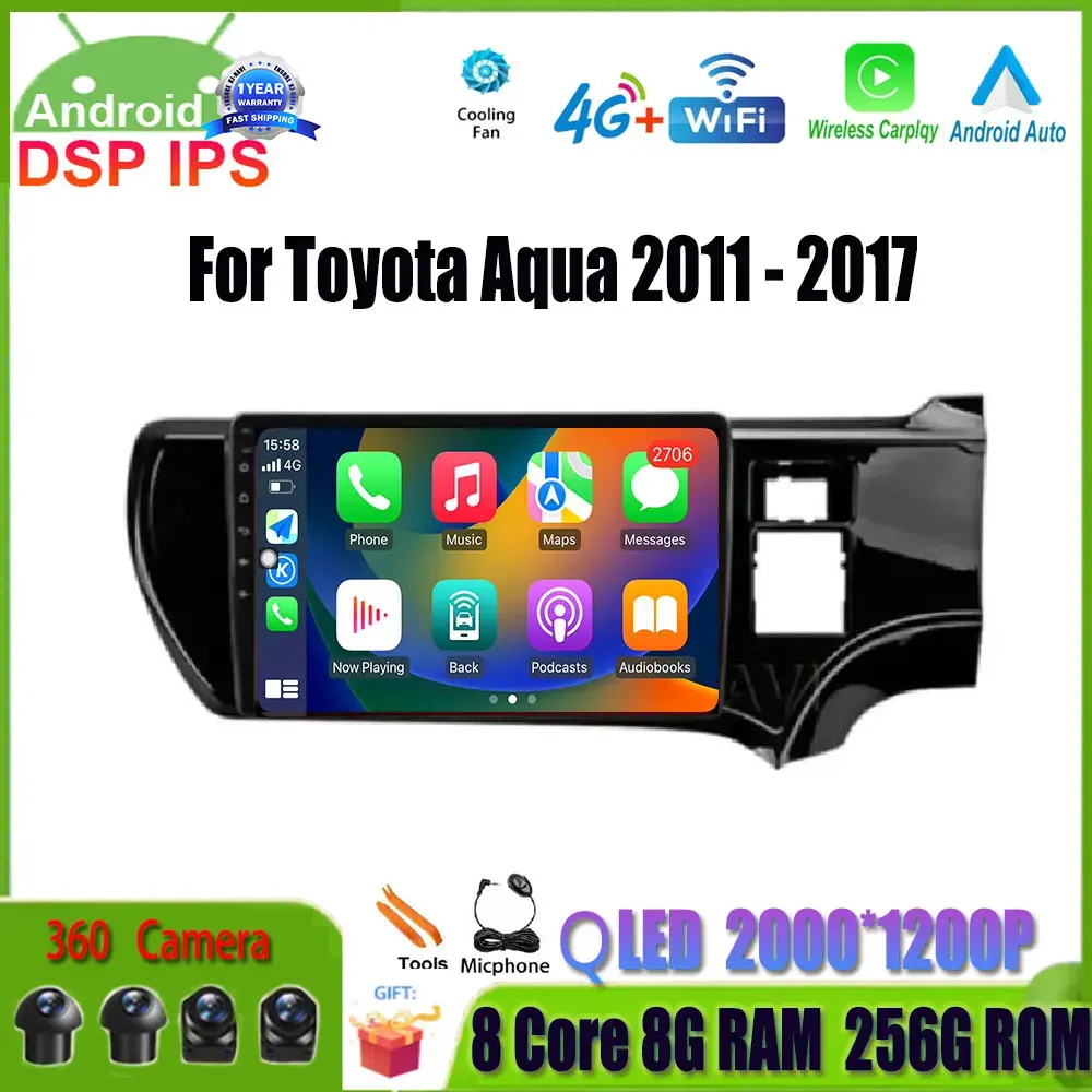 9 дюймов для Toyota Aqua 2011 - 2017 Android 14 Автомобильный мультимедийный плеер GPS-навигация стерео радио WIFI 4G Lte DSP IPS 2 Din DVD
9 дюймов для Toyota Aqua 2011 - 2017 Android 14 Автомобильный мультимедийный плеер GPS-навигация стерео радио WIFI 4G Lte DSP IPS 2 Din DVD