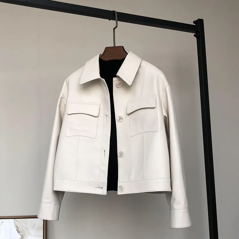 Spring New Genuine Leather Coat Women's Short Genuine Sheepskin Fashionable Square Neck Coat
Spring New Genuine Leather Coat Women's Short Genuine Sheepskin Fashionable Square Neck Coat