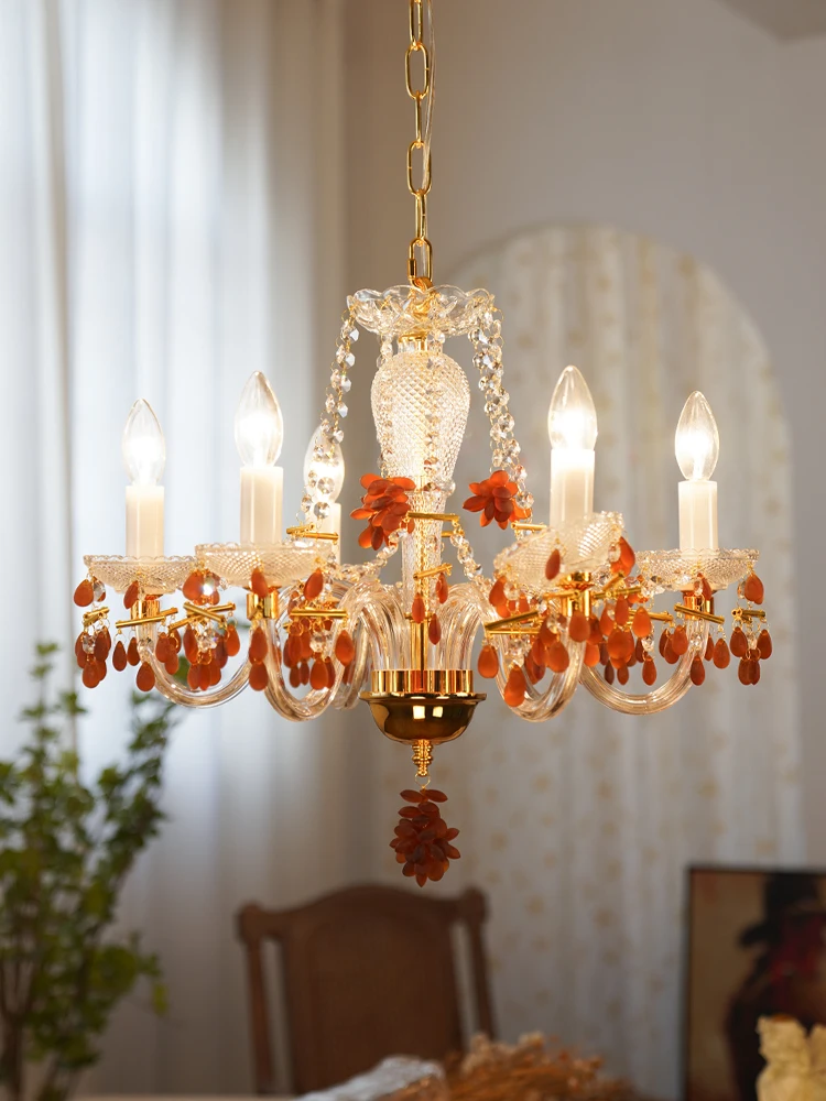 Italian retro glass personality daughter room French pastoral bedroom restaurant grape cloakroom Crystal Chandelier 
Italian retro glass personality daughter room French pastoral bedroom restaurant grape cloakroom Crystal Chandelier