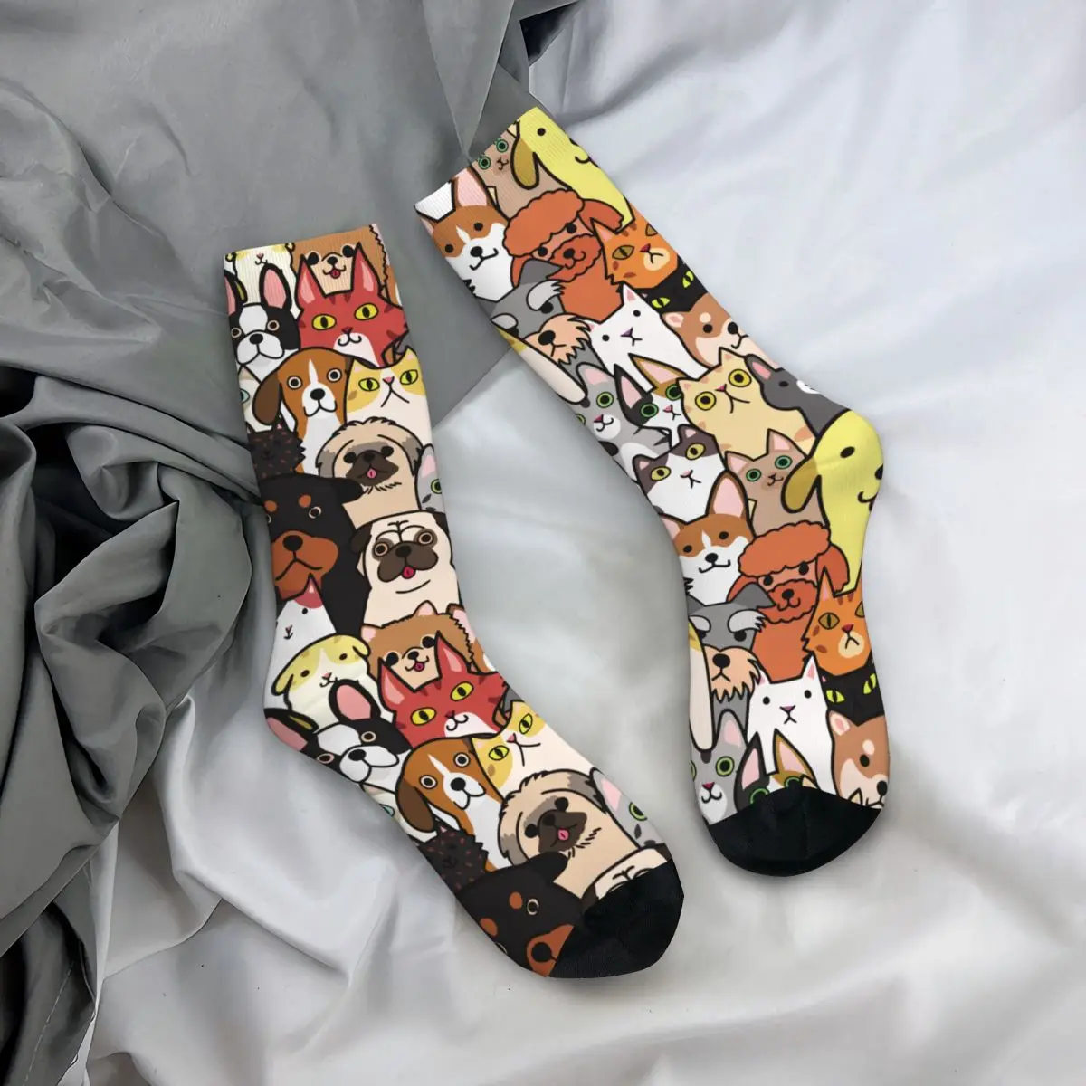 Fashion Cute Doodle Dogs And Cats Faces Skateboard Socks Colorful Background Polyester Middle Tube Socks for Unisex Non-slip
Fashion Cute Doodle Dogs And Cats Faces Skateboard Socks Colorful Background Polyester Middle Tube Socks for Unisex Non-slip
