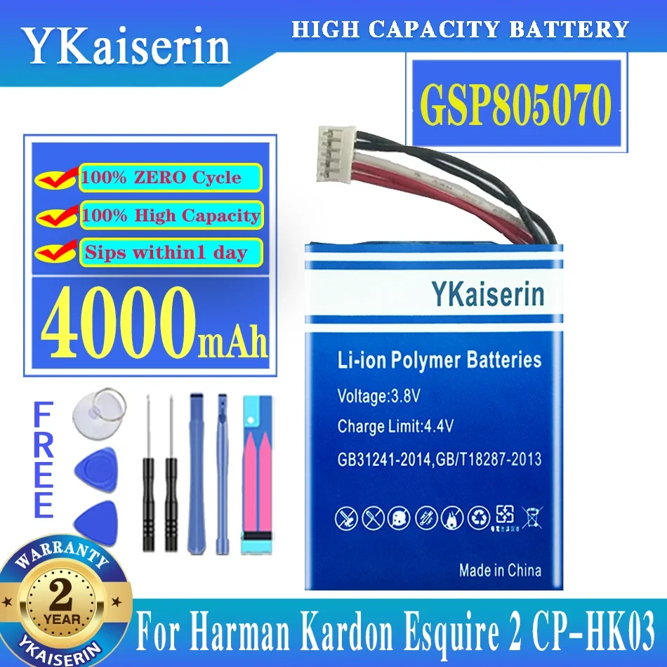 

New 4000mAh GSP805070 Replacement Battery For Harman Kardon Esquire 2 Esquire2 CP-HK03 Speaker Loudspeaker Batteries+tools