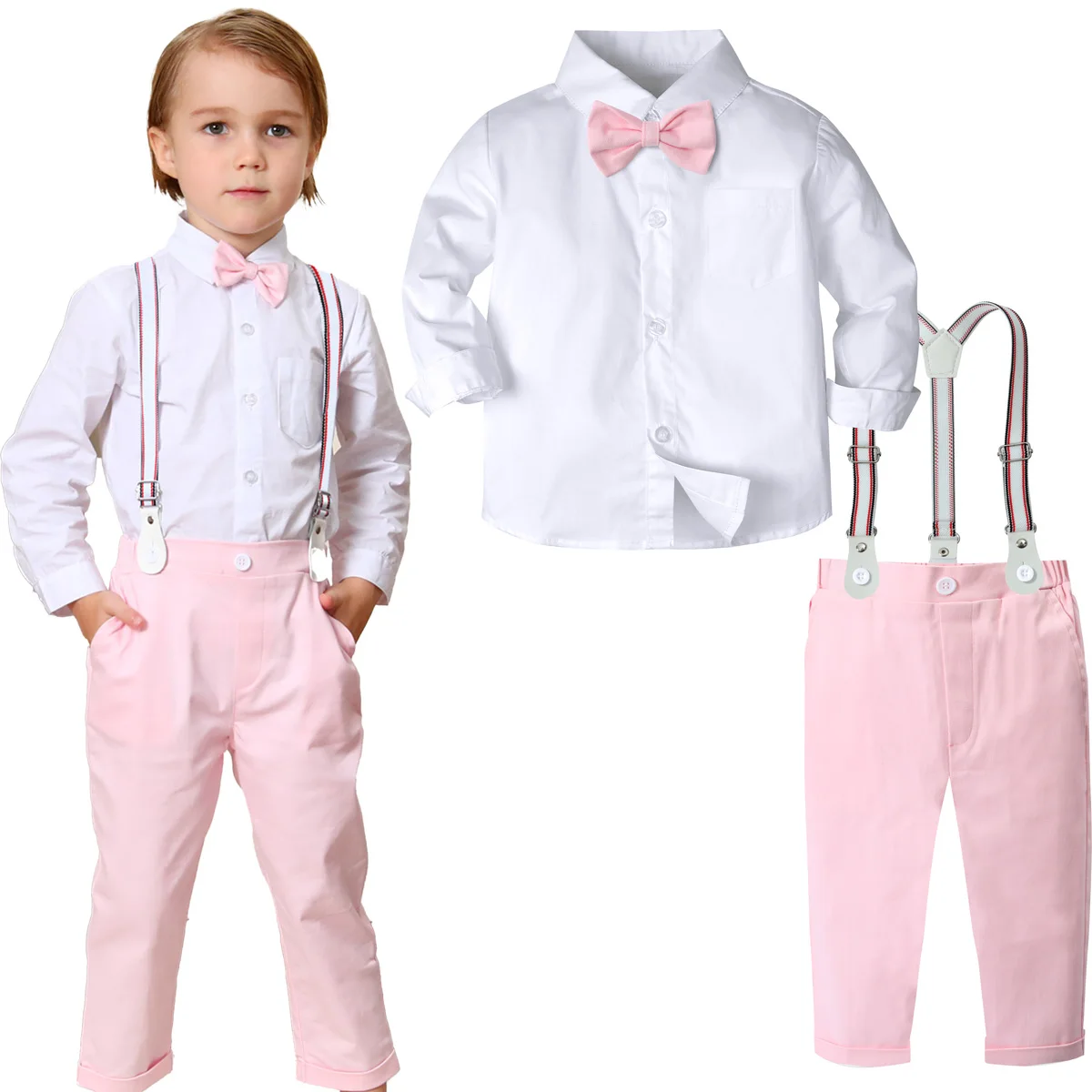 Toddler Boy Pink Outfit Easter Valentine's Day Set Suit for Kids Clothes Party Gift Infant Suspender Formal Photography Costume
Toddler Boy Pink Outfit Easter Valentine's Day Set Suit for Kids Clothes Party Gift Infant Suspender Formal Photography Costume