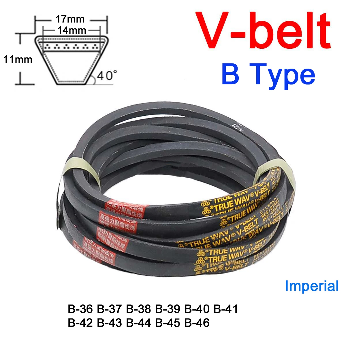 1Pc B Type V-belt Type B-36 B-37 B-38 B-39 B-40 B-41 B-42 B-43 B-44 B-45 B-46 for Automotive Equipment Agricultural Equipment
1Pc B Type V-belt Type B-36 B-37 B-38 B-39 B-40 B-41 B-42 B-43 B-44 B-45 B-46 for Automotive Equipment Agricultural Equipment