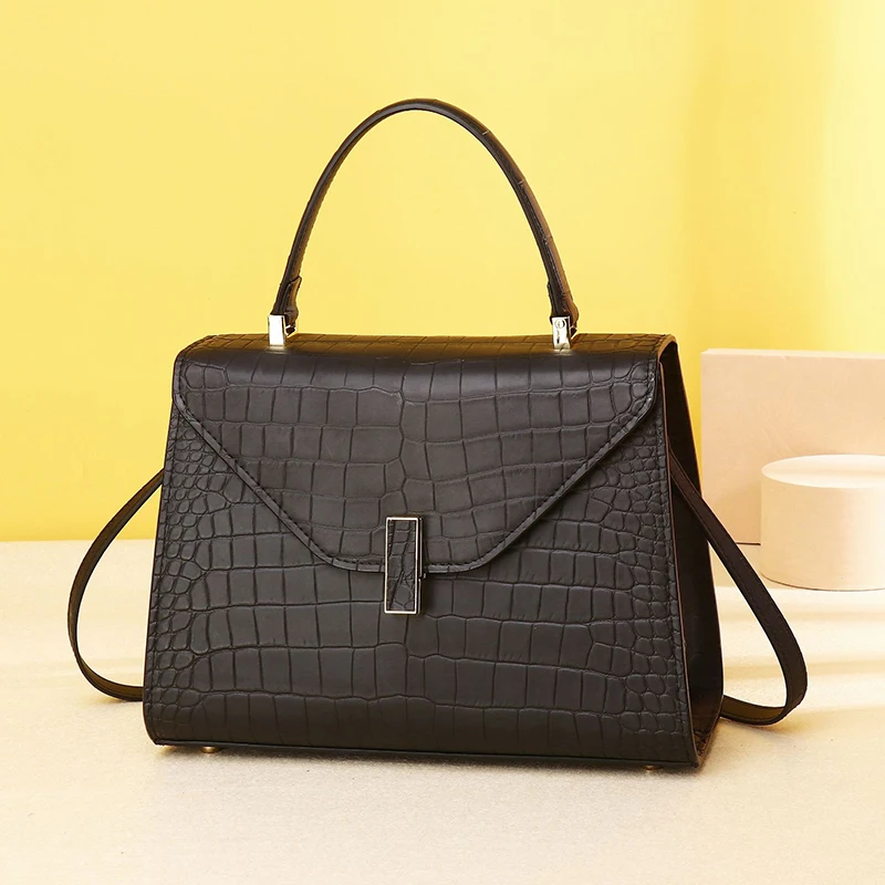 

Fashionable Crocodile Pattern Women's Bag Luxurious Handbag with Genuine Leather One Shoulder Diagonal Straddle Bag Trend