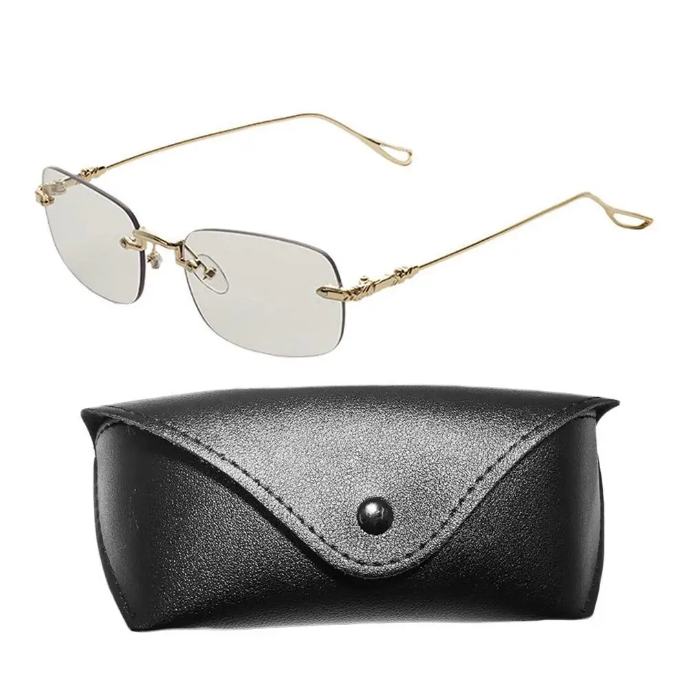 2023 Rimless Frame Photochromic Glasses Anti-blue Light Radiation For Women Fashion Square Spectacles Eyewear With Glasses Case
2023 Rimless Frame Photochromic Glasses Anti-blue Light Radiation For Women Fashion Square Spectacles Eyewear With Glasses Case