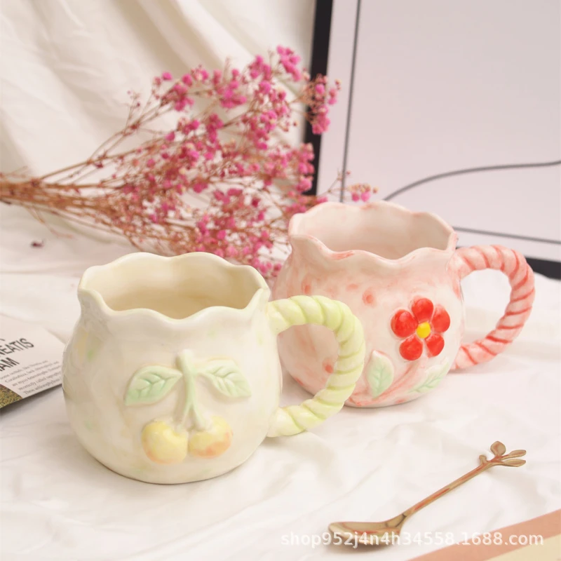 Creative Hand Painted Embossed Pink Flower Mug with High Face Value I Cute Ns Girl Design Cute Ceramic Water Cup Coffee Cup
Creative Hand Painted Embossed Pink Flower Mug with High Face Value I Cute Ns Girl Design Cute Ceramic Water Cup Coffee Cup