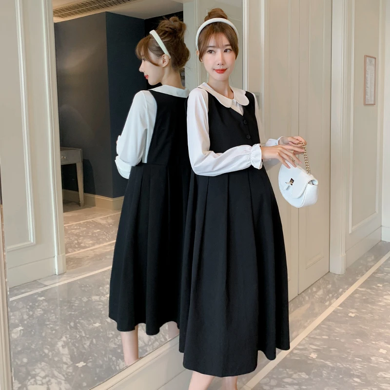 2024 Spring Pregnant Woman Black White Clothes Set Long Sleeve Peter Pan Collar Shirts+pleated Sundress Maternity Dress Suits
2024 Spring Pregnant Woman Black White Clothes Set Long Sleeve Peter Pan Collar Shirts+pleated Sundress Maternity Dress Suits