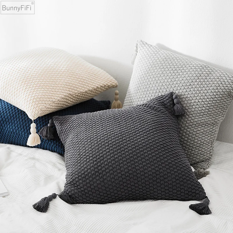 Cushion Cover Knitted Vintage Grey Ivory Tassels Geometric Pillow Case 45cm*45cm Soft Home Decorative Pillow cover
Cushion Cover Knitted Vintage Grey Ivory Tassels Geometric Pillow Case 45cm*45cm Soft Home Decorative Pillow cover