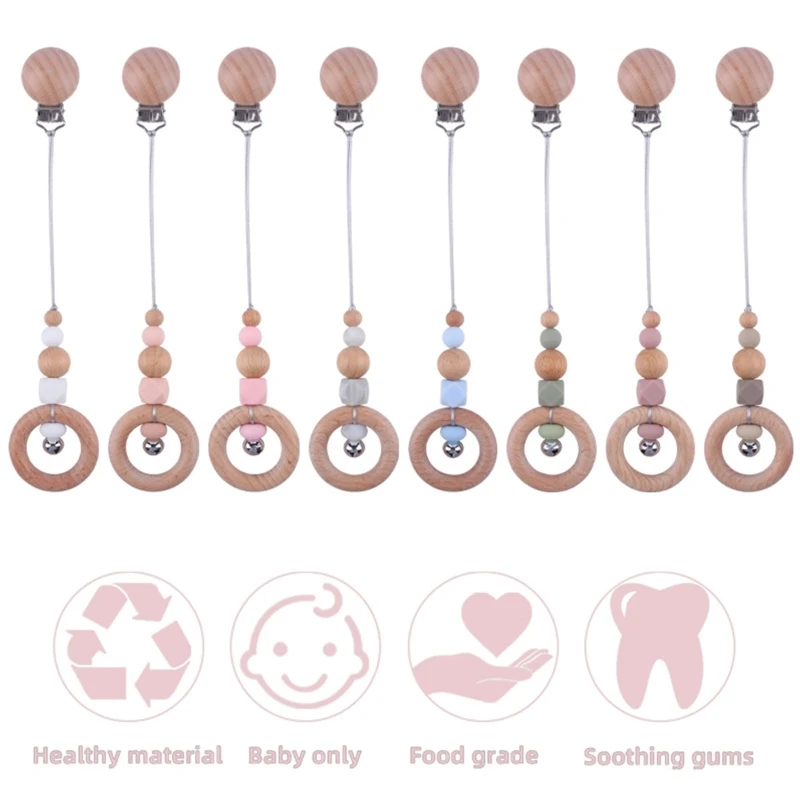 67JC Baby Pacifier Clip Silicone Pacifiers Holder Chain Beech Loud Bell Teething Toy for Infant Girls Boys Chewing Playing Gift
67JC Baby Pacifier Clip Silicone Pacifiers Holder Chain Beech Loud Bell Teething Toy for Infant Girls Boys Chewing Playing Gift