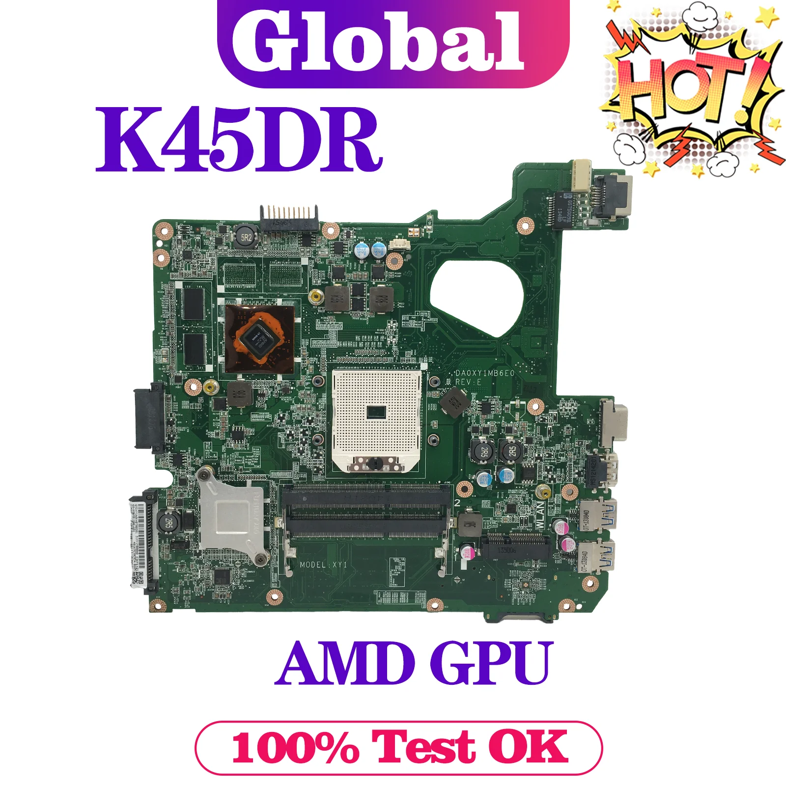 KEFU Mainboard DA0XY1MB6E0 For ASUS K45DR K45D A45DR K45DE A45DE R400D R400DR Laptop Motherboard AMD GPU 
KEFU Mainboard DA0XY1MB6E0 For ASUS K45DR K45D A45DR K45DE A45DE R400D R400DR Laptop Motherboard AMD GPU