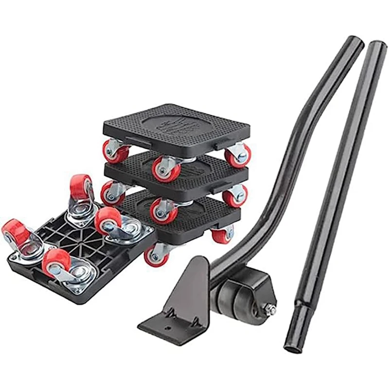 

1Set Furniture Moving Tool, With 4 Wheels And Portable Lift, For Moving Furniture, Refrigerators, Sofas Black Portable 880 Lbs