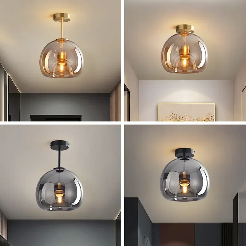 

Modern Glass Chandeliers Simple Art Design LED Ceiling Lamps for Living Dining Room Aisle Bedroom Home Decor Lighting Luminaire