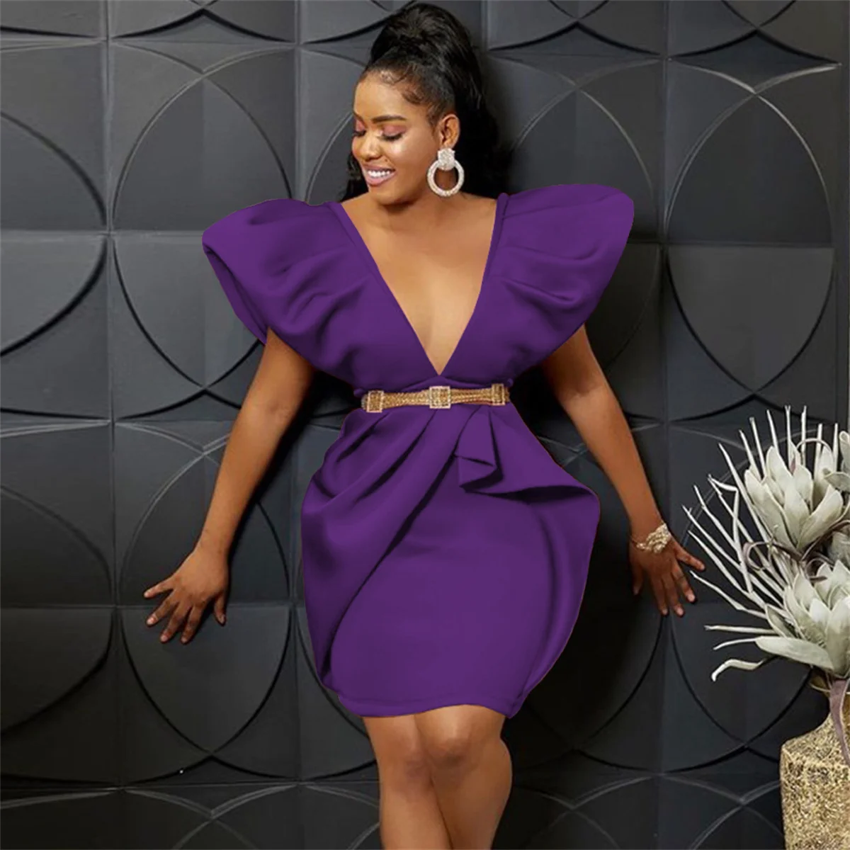 Cocktail Mini Dress Deep V Neck Short Sleeve Belt Orange Purple Custom Prom Pleated Design Premium 2023 Cocktail Dresses
Cocktail Mini Dress Deep V Neck Short Sleeve Belt Orange Purple Custom Prom Pleated Design Premium 2023 Cocktail Dresses
